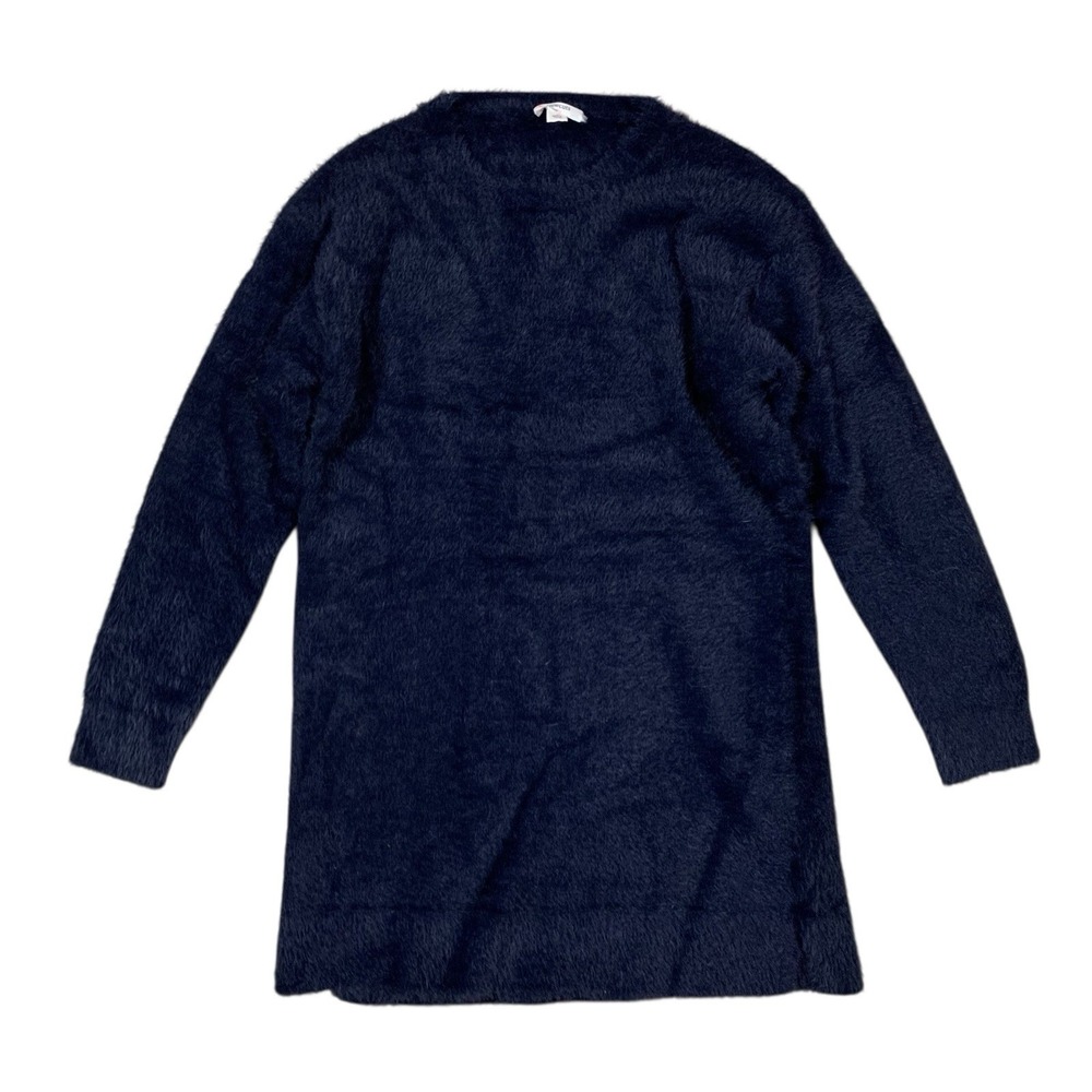Crewcuts Navy Fuzzy Sweater Long Sleeve Soft Cozy Knit Pullover Girls 14